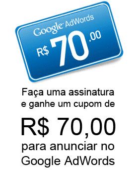 Ganhe R$ 70,00 em cr&eacute;ditos para anunciar no Google AdWords