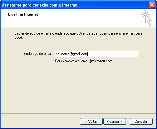 Gmail-Adicionada conta no Outlook Express