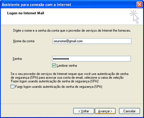 Gmail-Adicione conta no Outlook