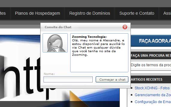 LiveZilla - Convidando um visitante a um Chat