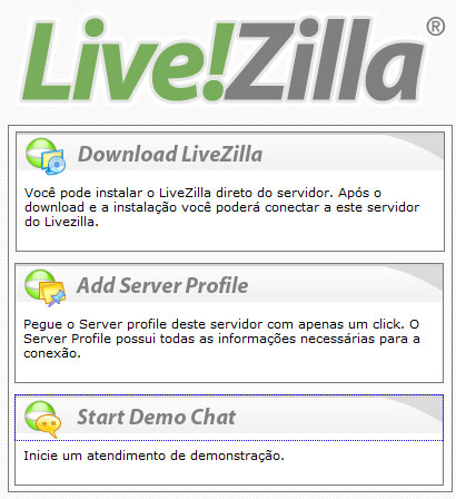 LiveZilla - Página do Servidor