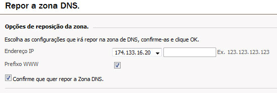 Painel de Controle - Reverter Alterações DNS