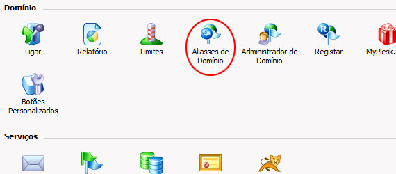 Painel de Controle - Apelidos de Domínio