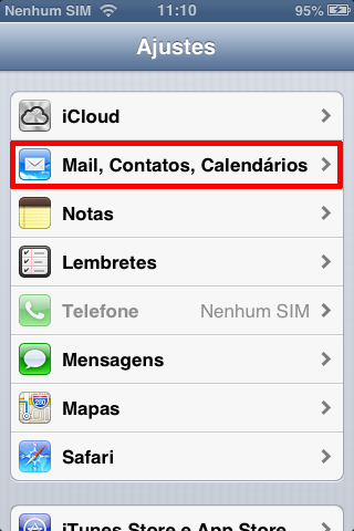 Adicione seu email no seu iPhone ou iPad