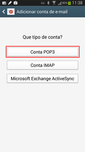 Adicionar Email POP3 no Android