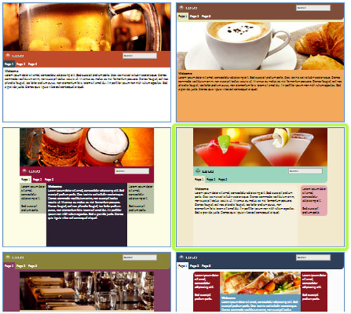 Modelos de sites de Café ou Bar
