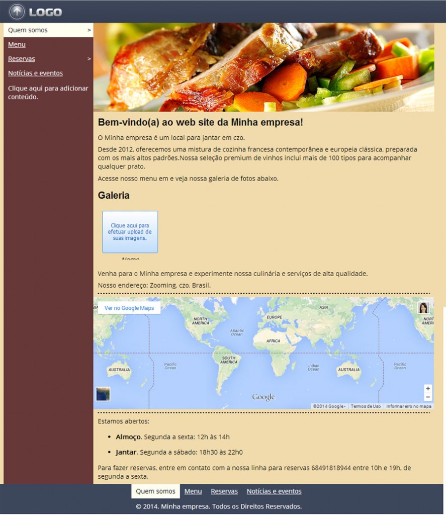 Modelos de Sites de Restaurantes – Zooming