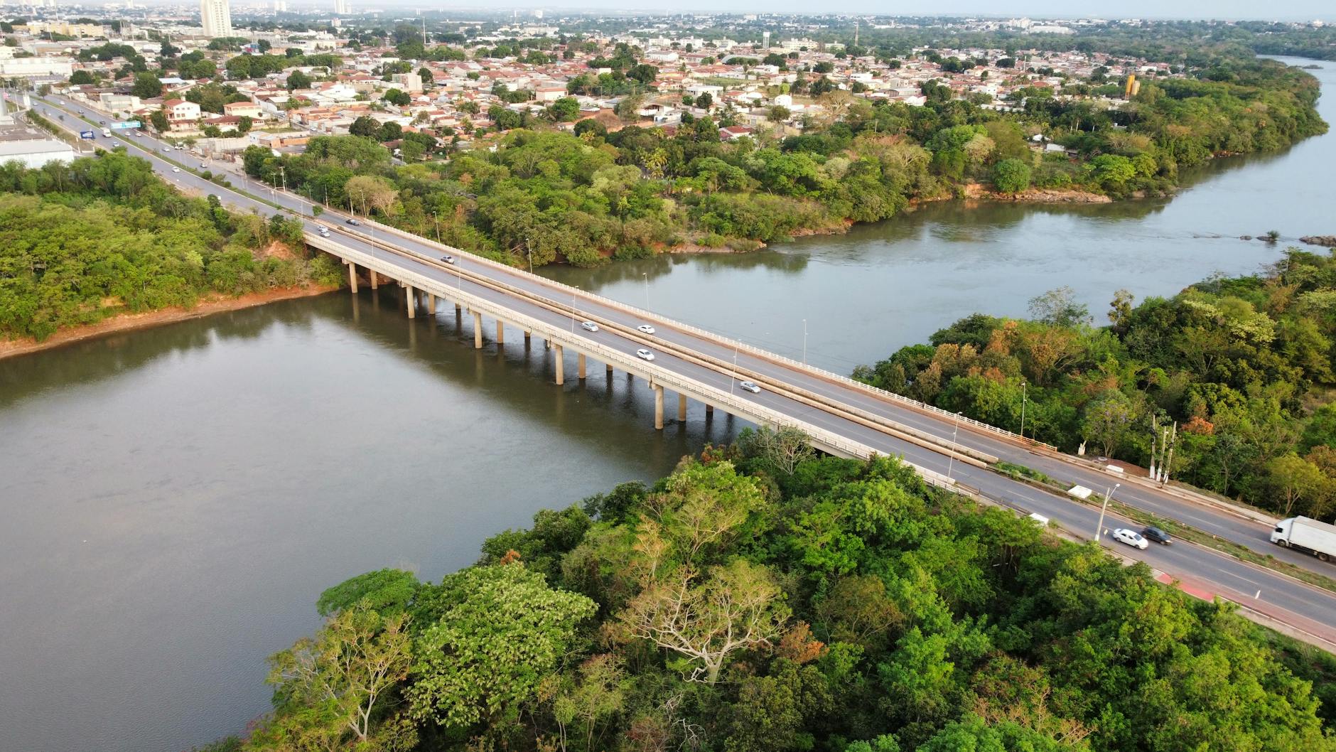 highway on bridge over river