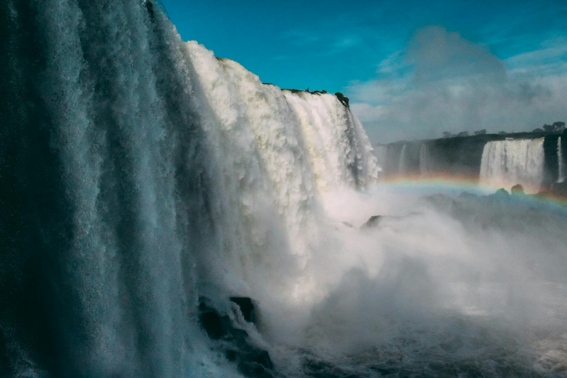 waterfalls with rainbow