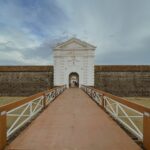footbridge towards ornamented gate of fortification