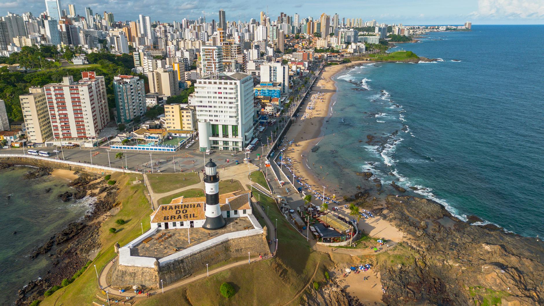 top view of the barra lighthouse in salvador brazil